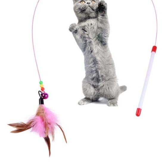 猫 おもちゃ じゃれ猫 羽根付き釣竿