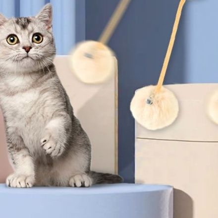 猫 おもちゃ ぶるぶるボール付きスパイラルワンド