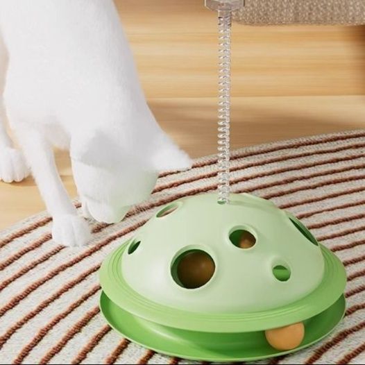 猫 おもちゃ ゆらゆらボール付き 餌入れパズル迷路
