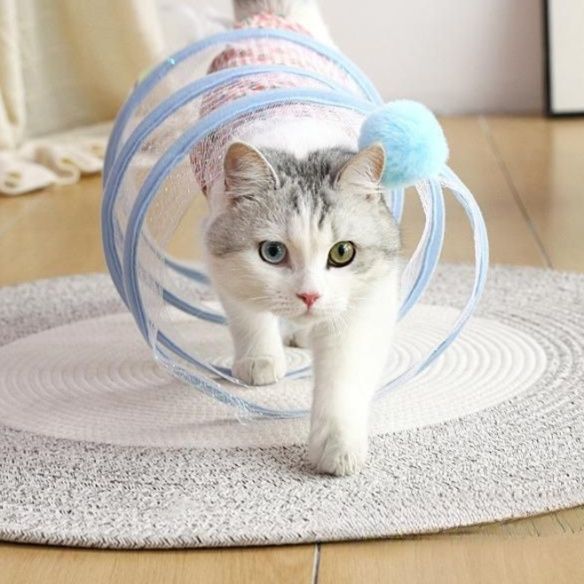 猫 おもちゃ らせん螺旋 猫トンネル知育玩具