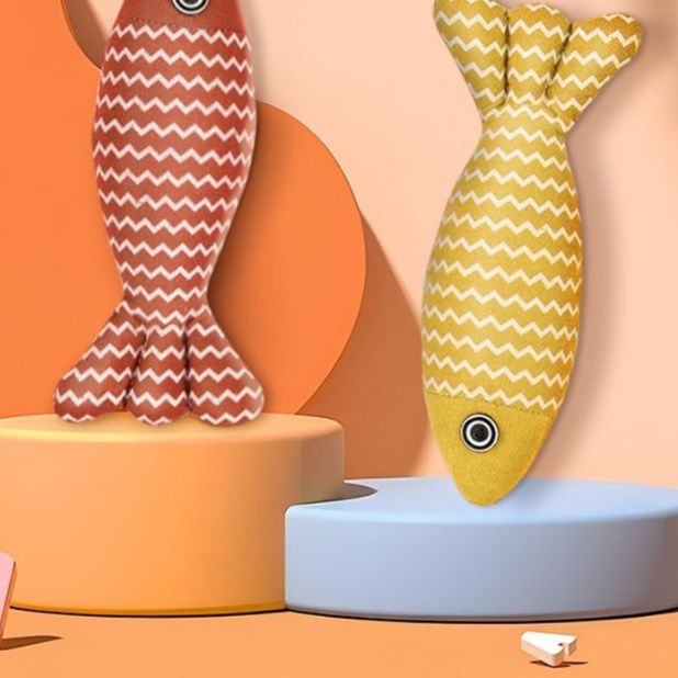 猫 おもちゃ 歯磨き魚のデンタルケア知育おもちゃ