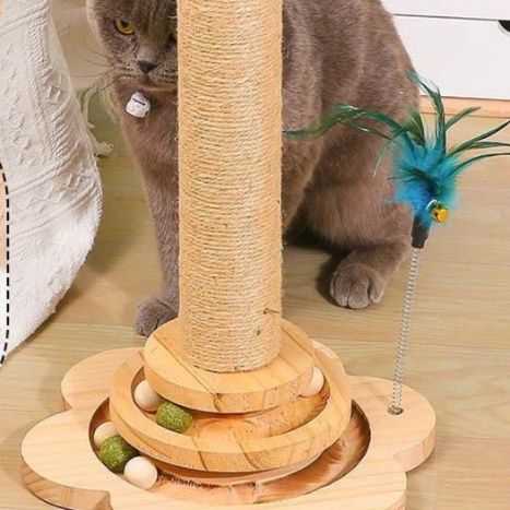 猫 おもちゃ 回転式知育もてあそびタワー
