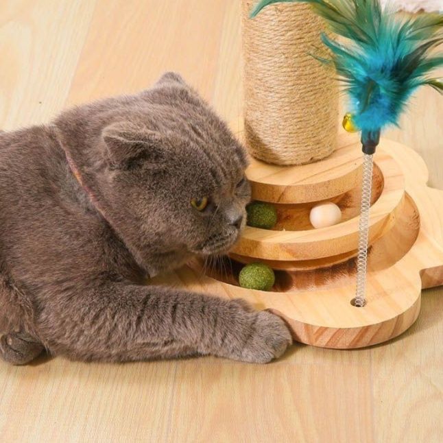 猫 おもちゃ 回転式知育もてあそびタワー