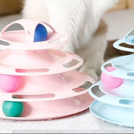 猫 おもちゃ ぐるぐるボール回転タワー