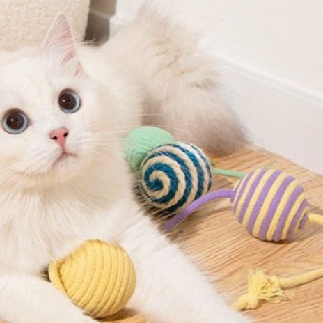 猫 おもちゃ 麻紐の音色ころころボール