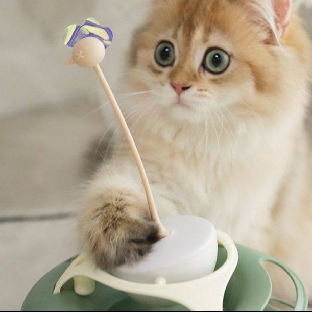 猫 おもちゃ 多層回転式 キャットタワーボール