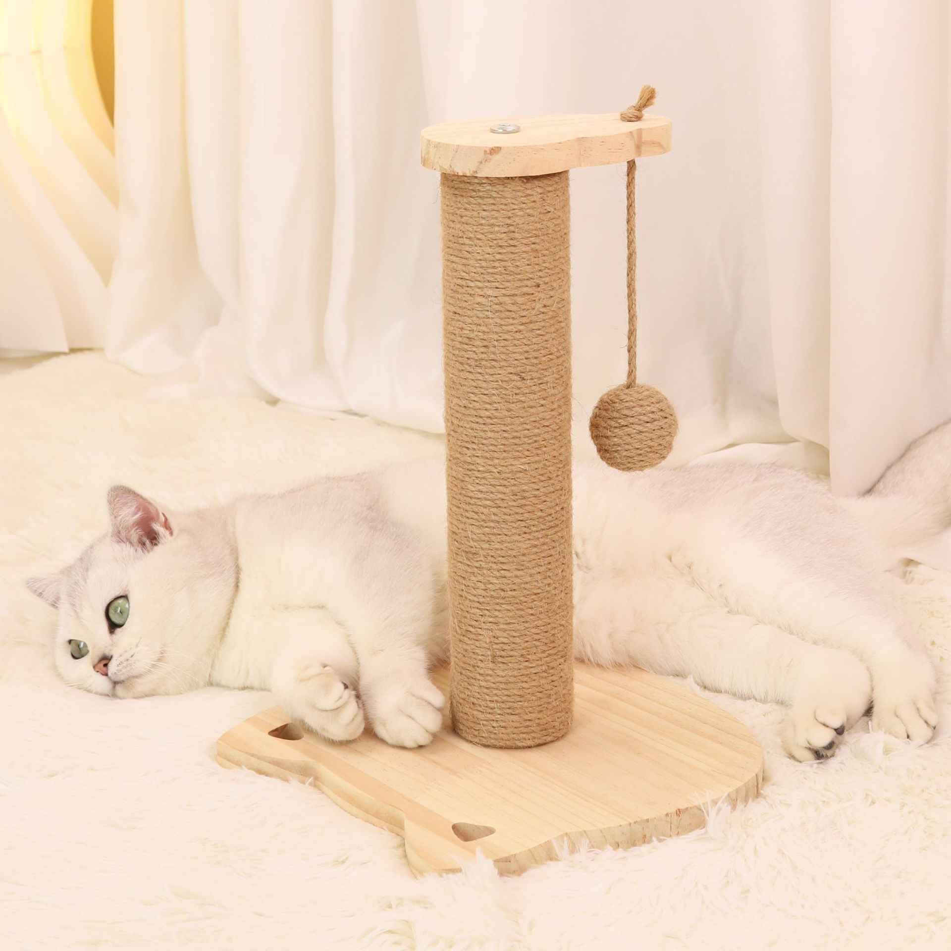 猫 おもちゃ 麻巻きポール付き知育玩具