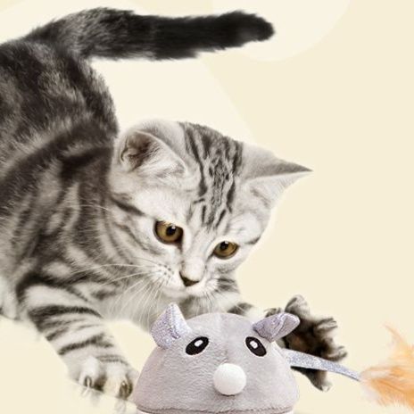 猫 おもちゃ もこもこネズミの猫じゃらし