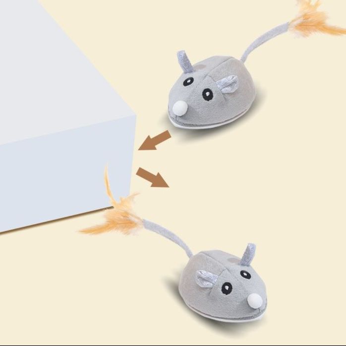 猫 おもちゃ もこもこネズミの猫じゃらし