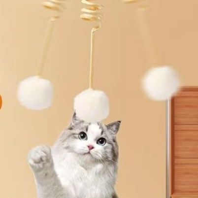 猫 おもちゃ 吊り下げ式 ボール付き伸縮猫じゃらし