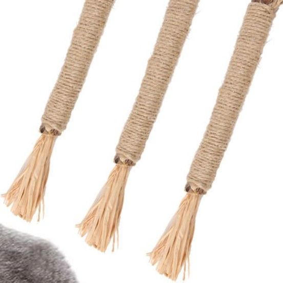 猫 おもちゃ 天然木の猫じゃらし歯磨き棒