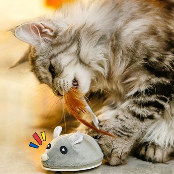 猫 おもちゃ ふわふわ羽付きネズミのおもちゃ
