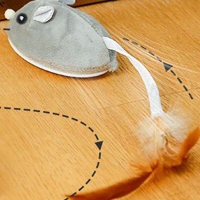 猫 おもちゃ ふわふわ羽付きネズミのおもちゃ