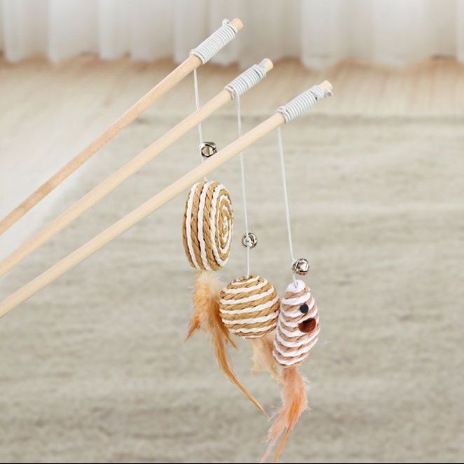 猫 おもちゃ 木製ネズミじゃらし猫のお気に入り棒