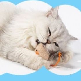 猫 おもちゃ もこもこネズミの引っ張りおもちゃ