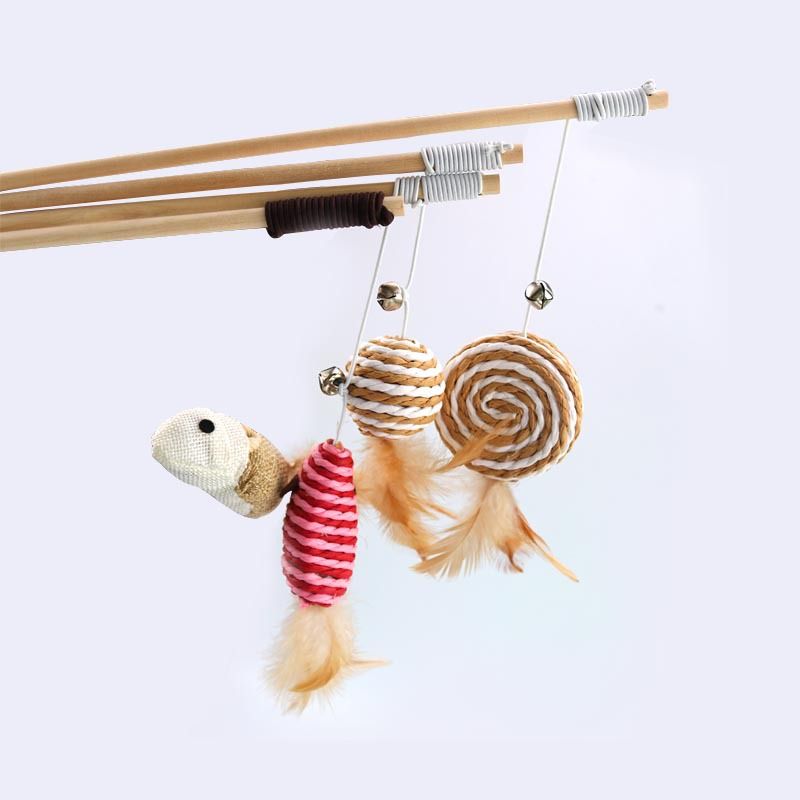 猫 おもちゃ じゃらし棒 ねずみ三兄弟