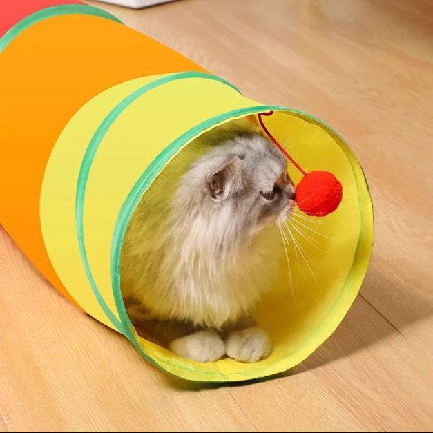 猫 おもちゃ 折りたためる！トンネルじゃらし