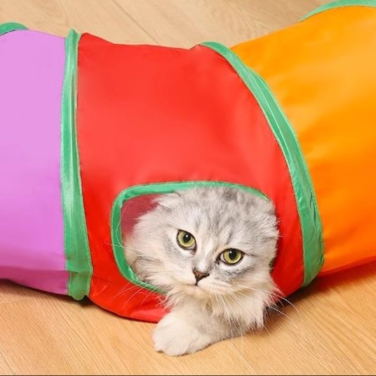 猫 おもちゃ 折りたためる！トンネルじゃらし
