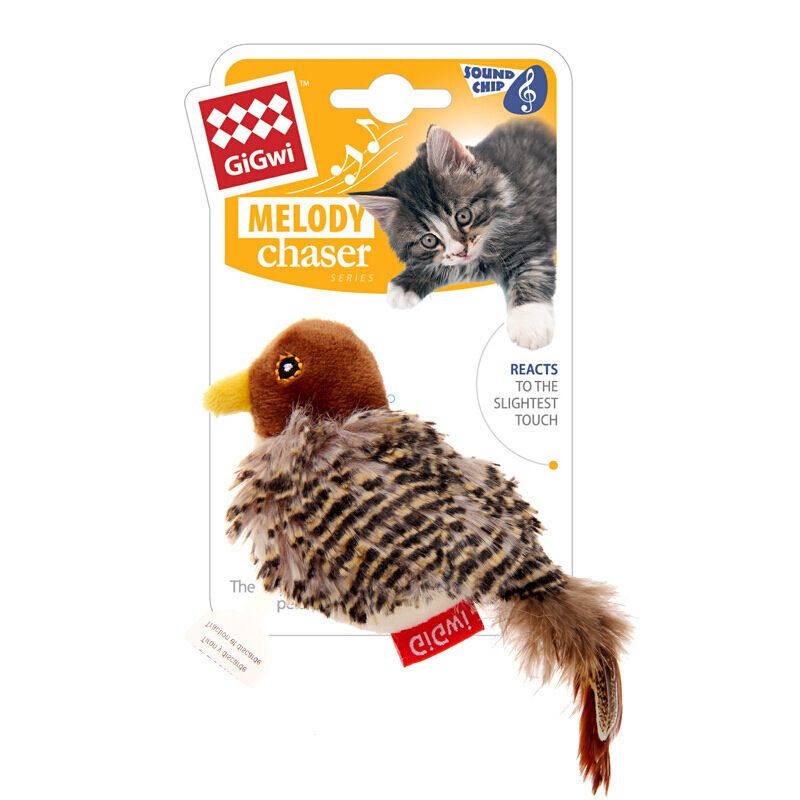 猫 おもちゃ メロディー鳴き声付き小鳥の猫じゃらし