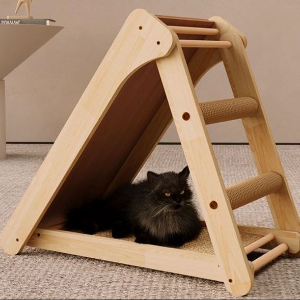 猫 おもちゃ 折りたたみ式 三角 爪とぎ ハウス