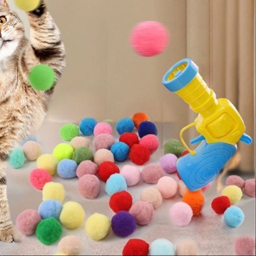 猫 おもちゃ もふもふポンポン発射 猫じゃらし
