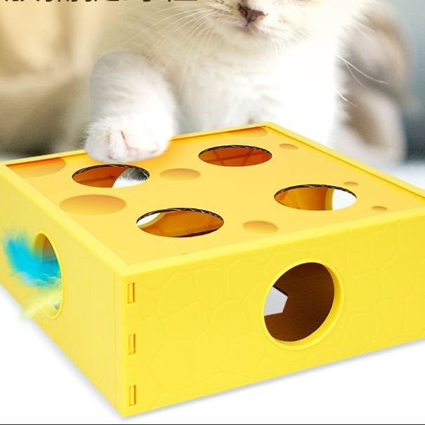 猫 おもちゃ 猫ちゃんの穴あき知育パズルボックス