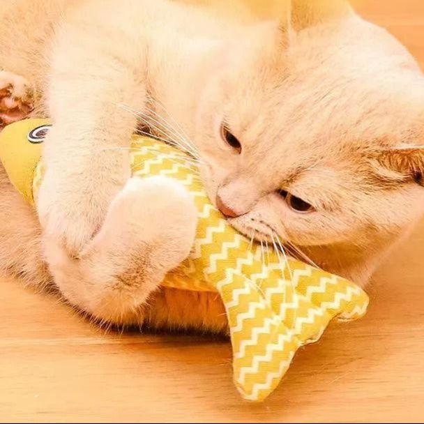 猫 おもちゃ もちもち波柄おさかな猫じゃらし