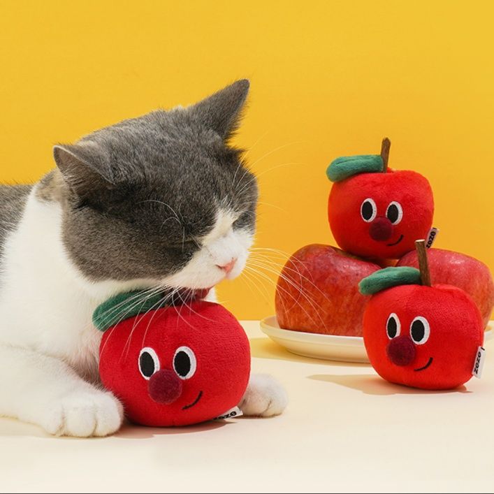 猫 おもちゃ にこにこりんごのまたたび人形