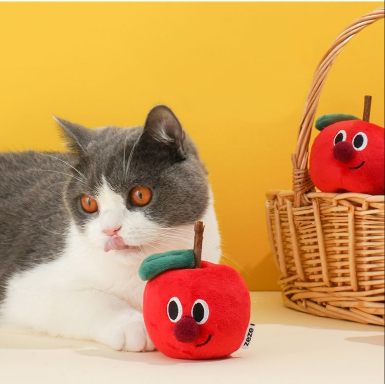 猫 おもちゃ にこにこりんごのまたたび人形