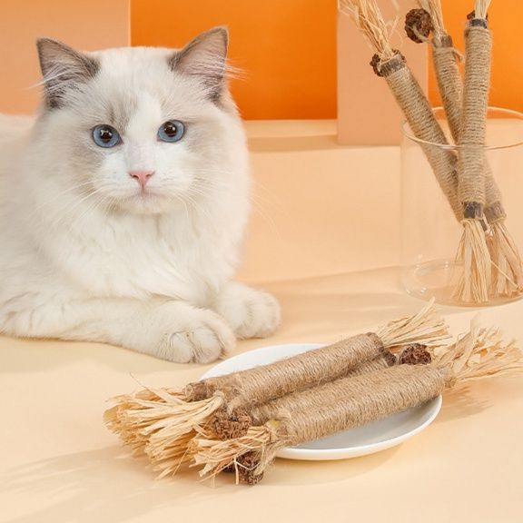 猫 おもちゃ 歯磨き麻縄またたび棒