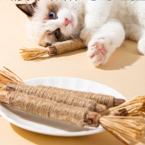 猫 おもちゃ 麻縄包みまたたび歯みがきスティック