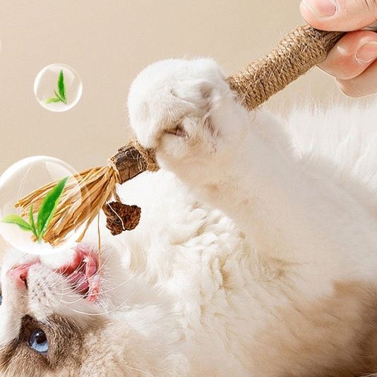 猫 おもちゃ 麻縄包みまたたび歯みがきスティック