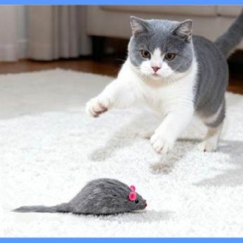 猫 おもちゃ ふわふわ毛並み本物そっくり　ネズミおもちゃ