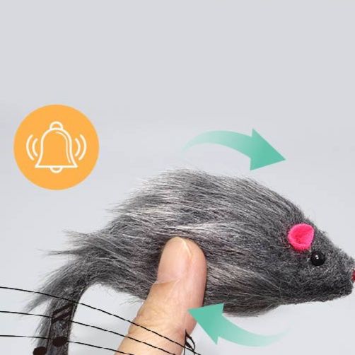 猫 おもちゃ ふわふわ毛並み本物そっくり　ネズミおもちゃ