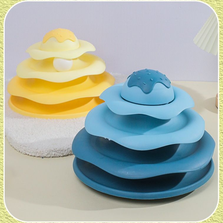 猫 おもちゃ 猫用回転式四段タワー　知育玩具