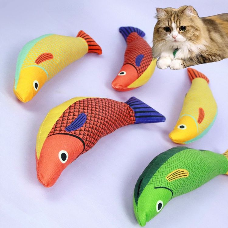猫 おもちゃ 噛んで遊べるぬいぐるみ　魚おもちゃ