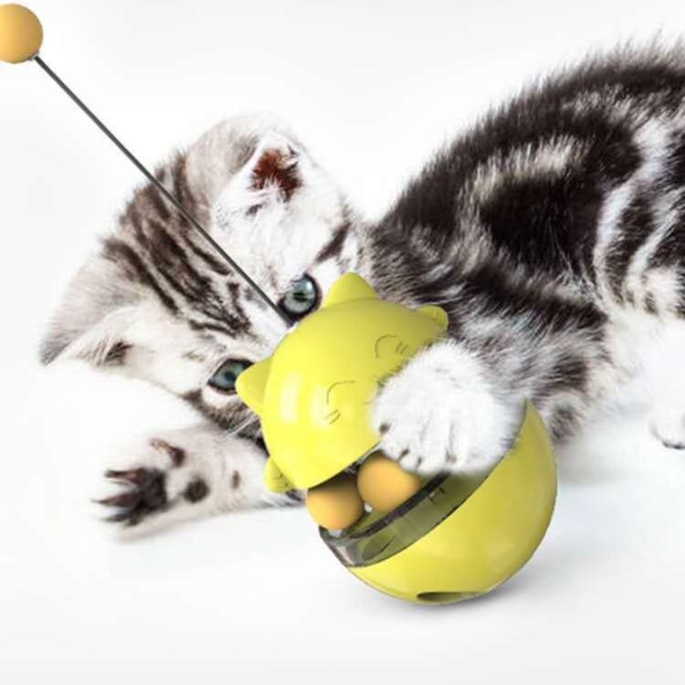 猫 おもちゃ 猫用二重軌道だるま餌入れ　知育玩具