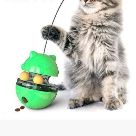 猫 おもちゃ 猫用二重軌道だるま餌入れ　知育玩具