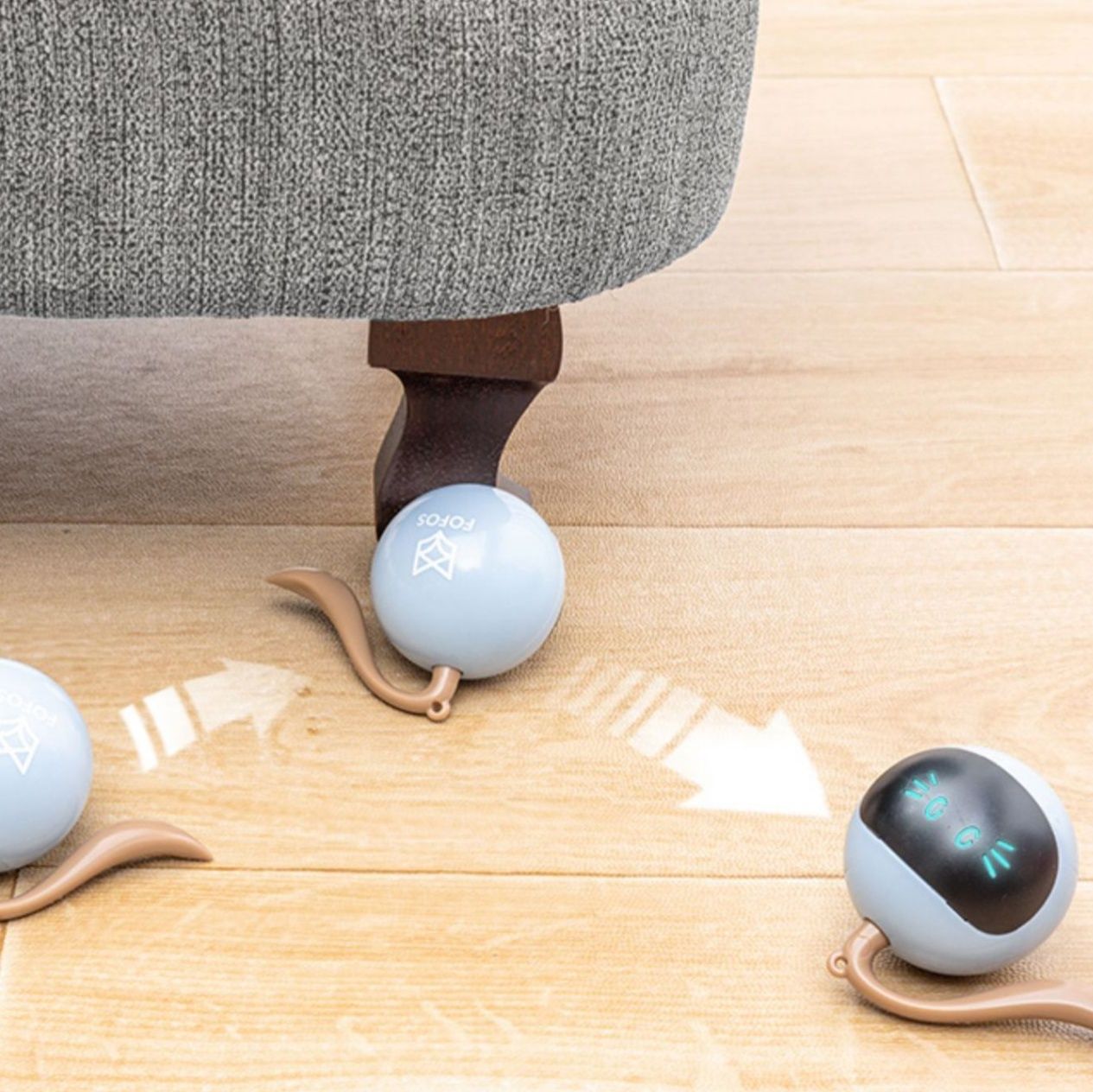 猫 おもちゃ 電子表情付き猫じゃらしボール型玩具