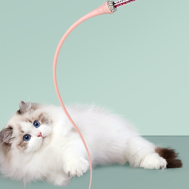 猫 おもちゃ キラキラ輝く紐付き一本棒猫じゃらし