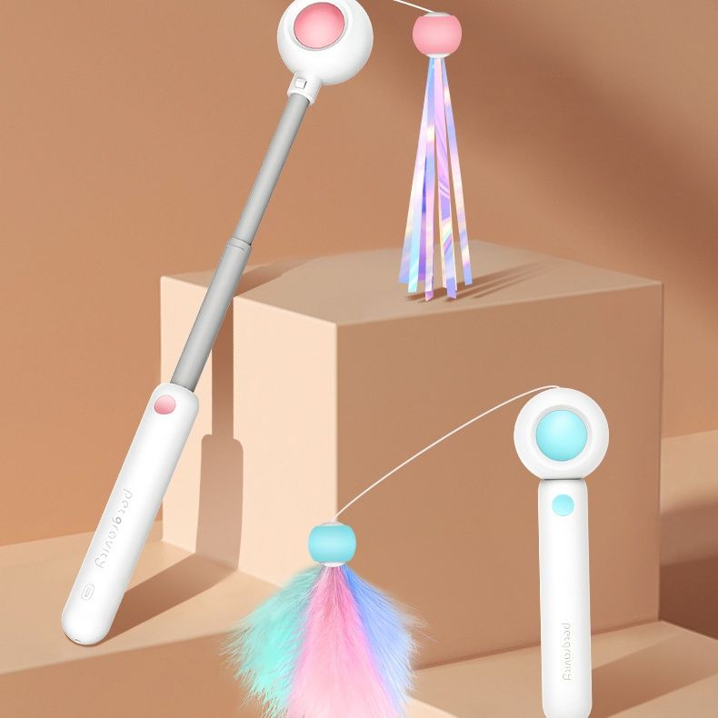 猫 おもちゃ 引力弾弾逗猫棒 ヘッド交換式猫じゃらし