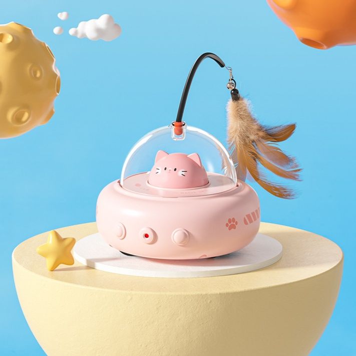 猫 おもちゃ 自動回転羽根付き電動猫じゃらし玩具