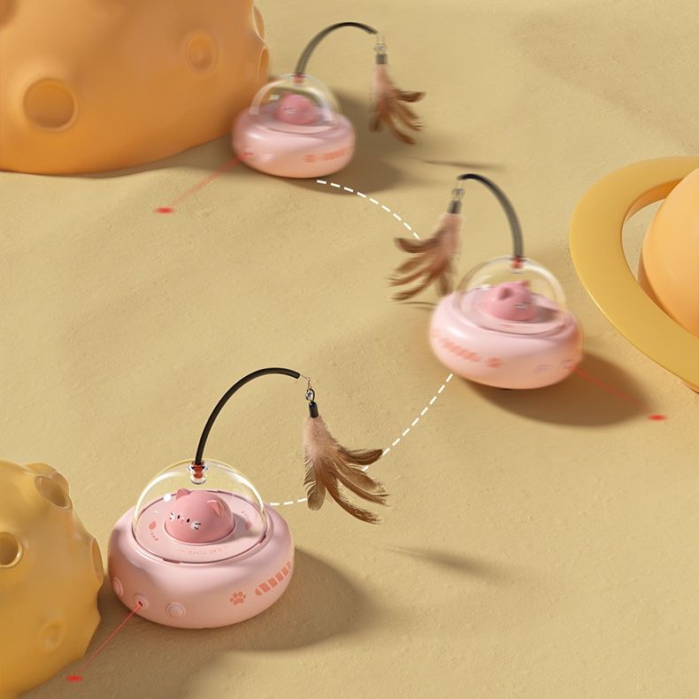 猫 おもちゃ 自動回転羽根付き電動猫じゃらし玩具