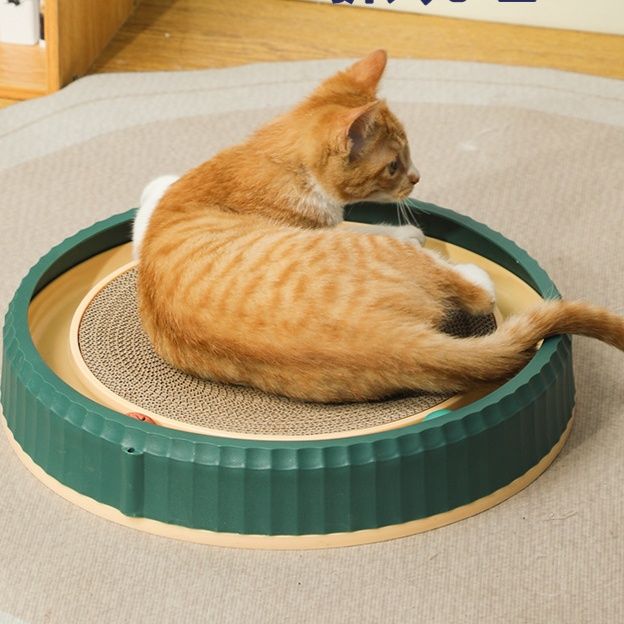猫 おもちゃ 回転ボール付き爪とぎ円形多機能遊び場