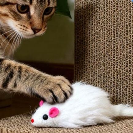 猫 おもちゃ ふわふわ毛並み本物そっくり　ネズミおもちゃ