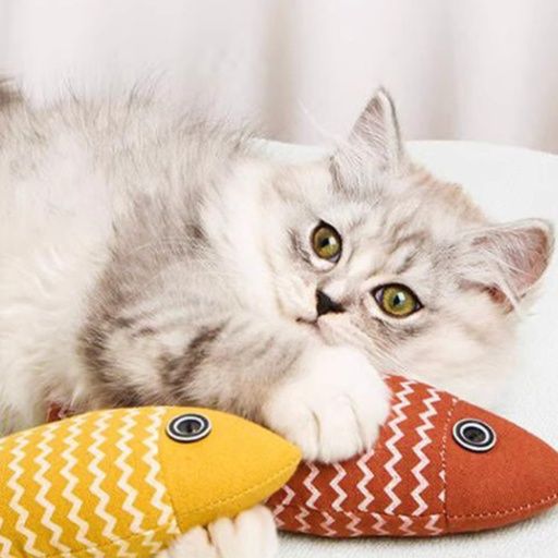 猫 おもちゃ 魚型またたび入り蹴りぐるみ知育玩具