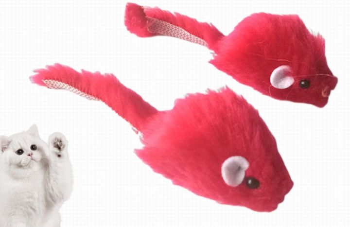 猫 おもちゃ 毛皮ネズミぬいぐるみ猫用おもちゃ二個セット