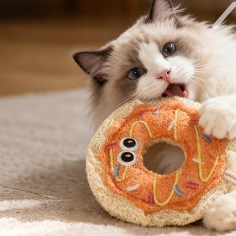 猫 またたび入り食べ物形へちま噛みおもちゃ2点セット