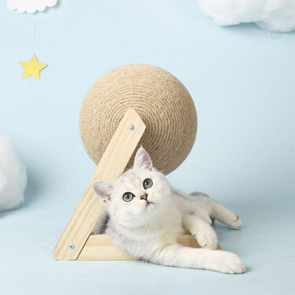 猫 おもちゃ 猫用ボール型爪とぎ 運動不足解消グッズ 回転式
