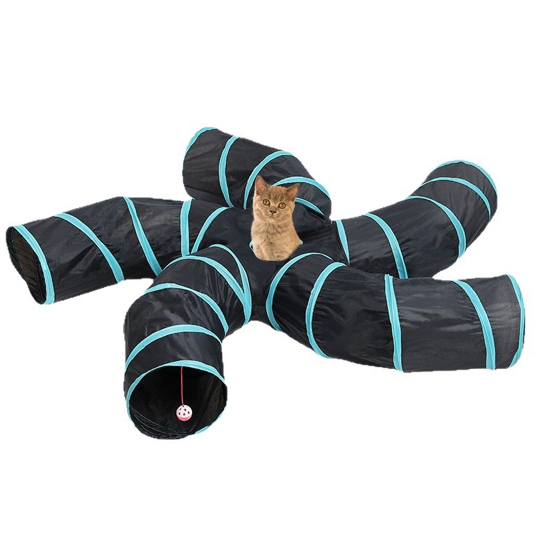 猫 おもちゃ 五又トンネル迷路で遊ぶ猫の運動促進玩具